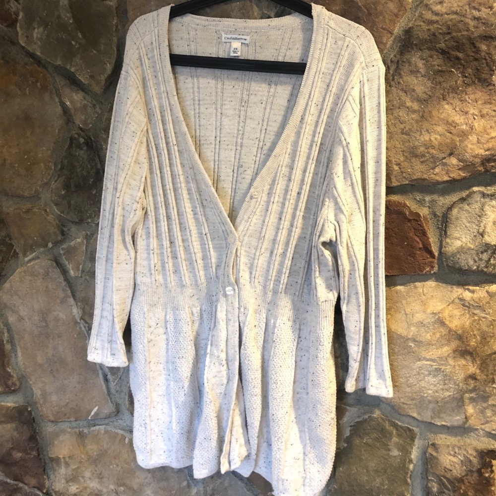 Ribbed Oatmeal Cardigan Plus Size